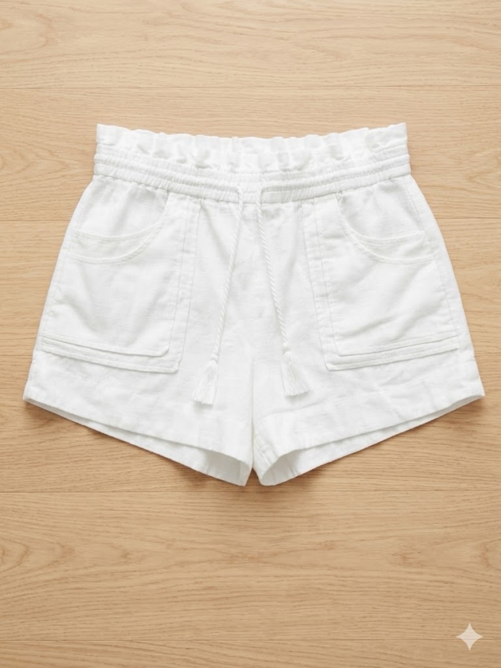 House of Harlow 1960 Linen Blend White Drawstring Shorts XL Beach Vacation
